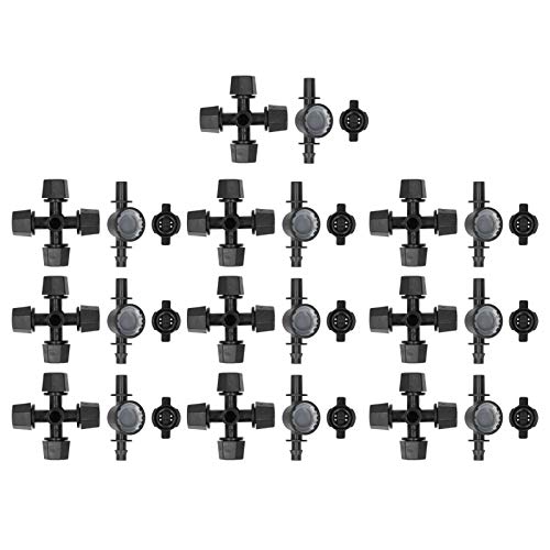 G1/8 Atomizer Treibhausnebel -Sprühdüse -Gartenbewässerungsausrüstung Set 10 gekreuzte Düse Schwarz von petjoyful