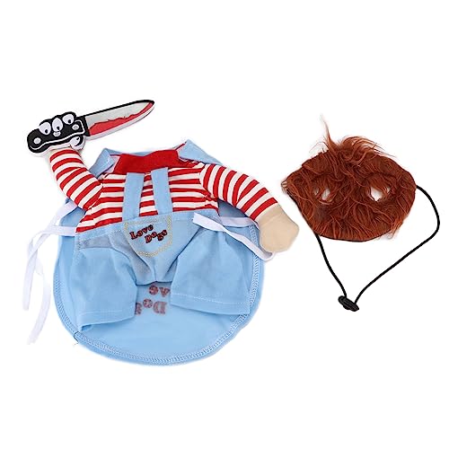 Halloween Weihnachts Feier Lustiger Hund Cosplay Kostüm atmungsaktiv verstellbare Neuheit Hunde Kleidung (L) von petjoyful