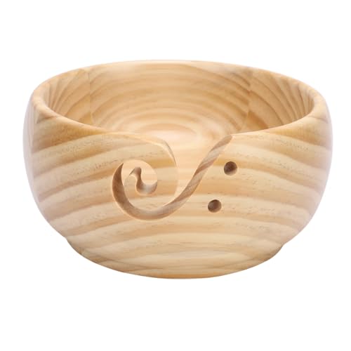 Holzgarnschale stricken häkelnden Lagerhalter Fadenschlitz tragbarer Safe Form handgefertigtes Liebhaber Massives Holz 6,3 x 3,1 Zoll Mutter Freund Weihnachtsfreunde von petjoyful