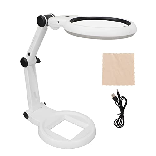 petjoyful Desktop-Lupe Einstellbare 5H Härte Faltbare Lötglas Lupe 21 LEDs Lese stickerei von petjoyful