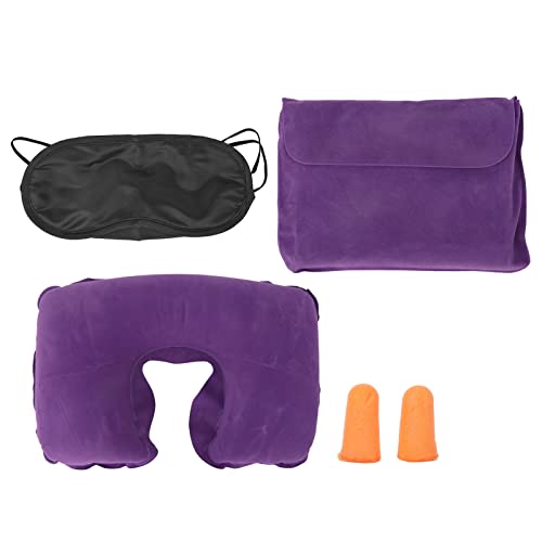 petjoyful Flugzeugkissen Set aufblasbare ergonomische Design verstellbarer Weichheit Reise Halskissen Augenmaske Ohrstöpsel von petjoyful