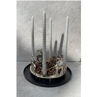 Kerzenring "Rudolf' Mit 4 Kerzenhalter Silber-Optik von pflanzbar
