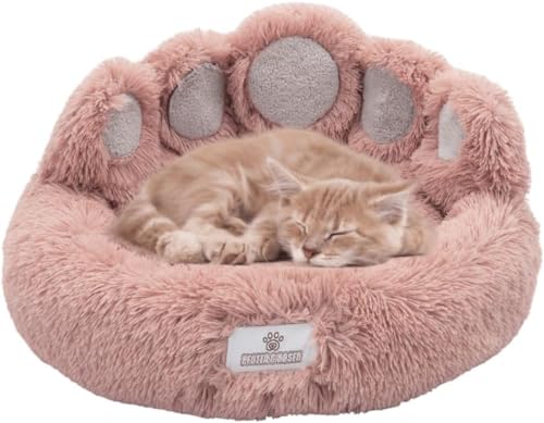 pfoten&nasen™Exklusives Katzenbett Bärenpfote (65X65cm, Rosa) von pfoten&nasen