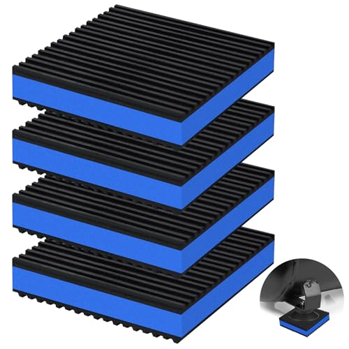 phepetroll 4P Anti-Vibrationspads, 10,2 x 10,2 x 2,2 cm, Schallisolierung, gerippte Gummimatten mit EVA-Mitte, robuste Vibrationsisolationspads für Luftkompressen, Conditioner, Laufband, von phepetroll