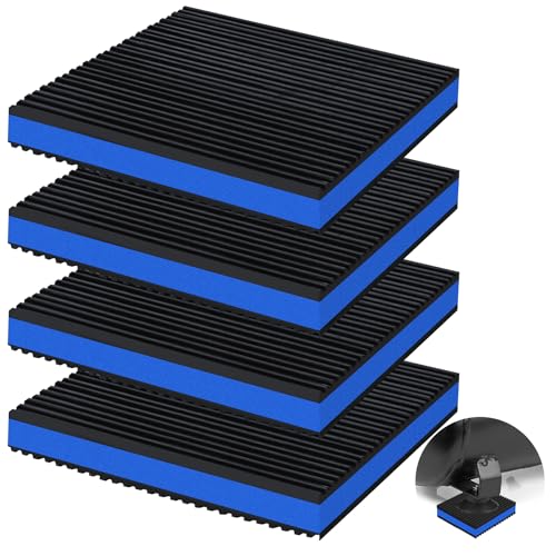 phepetroll 4P Anti-Vibrationspads, 15,2 x 15,2 x 2,2 cm, Schallisolierung, gerippte Gummimatten mit EVA-Mitte, robuste Vibrationsisolationspads für Luftkompressen, Conditioner, Laufband, von phepetroll
