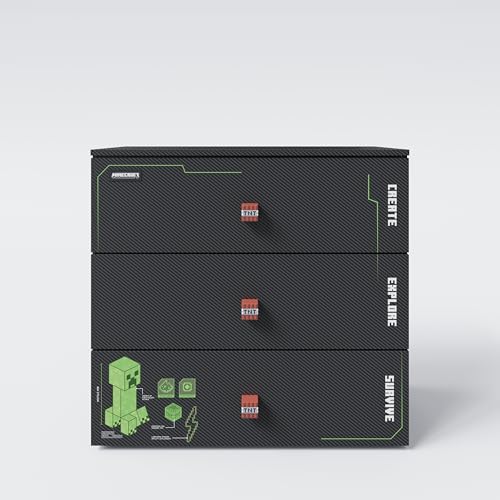 phoenix group AG original Minecraft Kommode mit 3 Schubladen und LED Beleuchtung von phoenix group AG