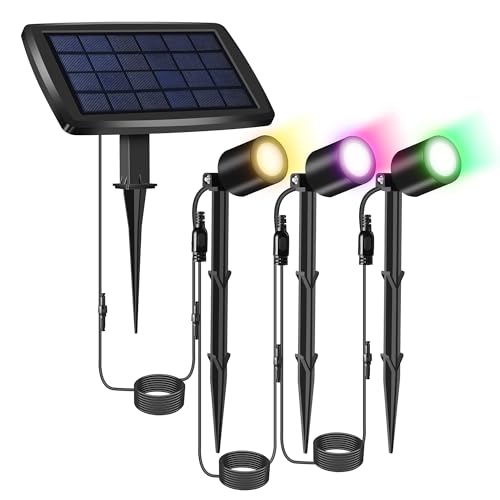 phonar Maulwurf vertreiber Maulwurfschreck Strahler Außen Solar Gartenleuchte Wühlmaus vertreiben LED Solarlampen RGB IP65 Wasserdicht Solar Gartenstrahler Niederspannungs Landschaftsbeleuchtung von phonar