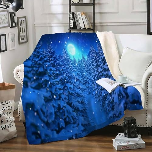 Decke 200x200 Blaue Weihnachten Sofadecke Wohndecke Warme Kuscheldecken Picknickdecke Weich Flanell Fleecedecke Tagesdecke Bett überwurfdecke Personalisierte Geschenke für Frauen Männer von phonxia