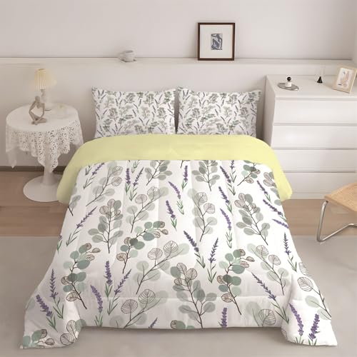 phonxia Bettdecke 135x200 4 Jahreszeiten, Bohème-Stil Wende Waschbare Ganzjahresdecke Blumen - Bettdecke ohne Bezug Nutzbar, Leicht Weiche Schlafdecke Steppdecke Gelb mit 2 Kissenbezug J69 von phonxia