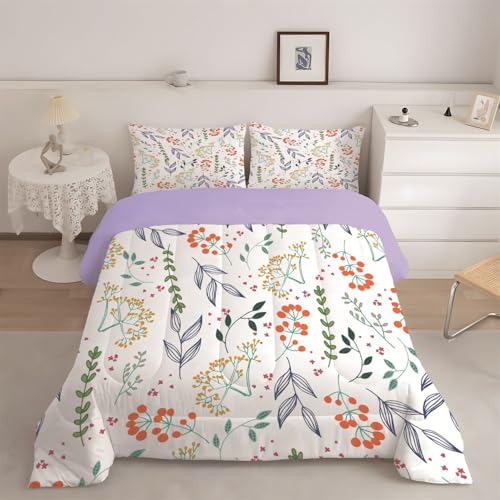 phonxia Bettdecke 135x200 4 Jahreszeiten, Bohème-Stil Wende Waschbare Ganzjahresdecke Modern Style - Bettdecke ohne Bezug Nutzbar, Leicht Weiche Schlafdecke Steppdecke Lila mit 2 Kissenbezug J49 von phonxia