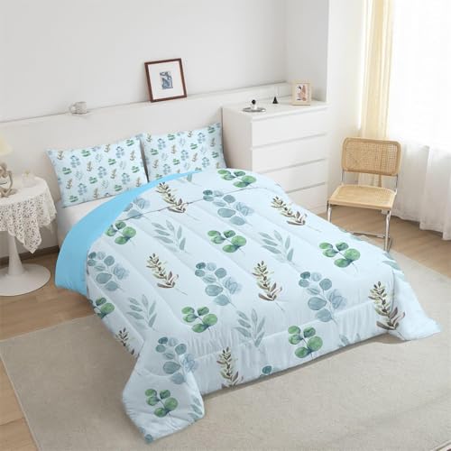 phonxia Bettdecke 155x220 cm - Bohème Bettdecke ohne Bezug Nutzbar Botanisch - Steppdecke Waschbare Wende Weiche SchlafdeckeEukalyptus Blätter Duvet mit 2 Kissenbezug J66 phonxia Bettdecke 155x220 cm - Bohème Bettdecke ohne Bezug Nutzbar Botanisch - Steppdecke Waschbare Wende Weiche SchlafdeckeEukalyptus Blätter Duvet mit 2 Kissenbezug J66 von phonxia
