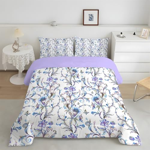 phonxia Bettdecke 155x220 cm Wende Abstrakt Elefant Steppdecke Waschbare Abstraktes Muster - Bettdecke ohne Bezug Nutzbar, Schlafdecke 220GSM, Ganzjahresdecke Blumen mit 2 Kissenbezug J47 von phonxia