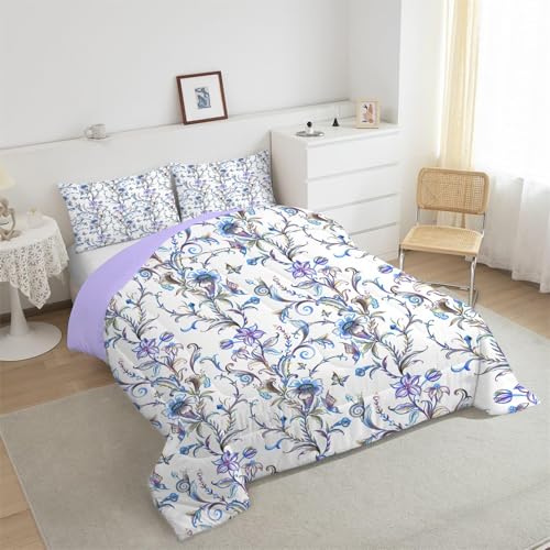 phonxia Bettdecke 220x240 cm WendeAbstrakt Elefant Steppdecke Waschbare Abstraktes Muster - Bettdecke ohne Bezug Nutzbar, Schlafdecke 220GSM, Ganzjahresdecke Blumen mit 2 Kissenbezug J47 von phonxia