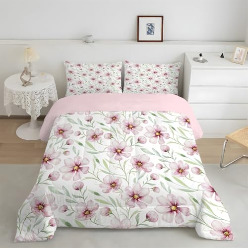 phonxia Bettdecke 240x260 4 Jahreszeiten, Modern Bettdecke ohne Bezug Nutzbar Zweige - Steppdecke Waschbare Wende Weiche SchlafdeckeRosa Duvet mit 2 Kissenbezug J61 von phonxia