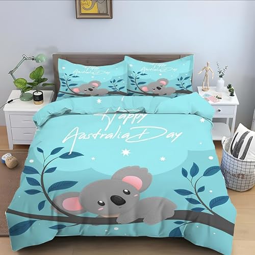 phonxia Bettwäsche 135x200 Blau - Koala Bettbezug Set 135 x 200 cm, Weiche Atmungsaktiv Mikrofaser Reversibel Bettwäsche-Sets mit Reißverschluss, 2 Kissenbezug 80x80 cm phonxia Bettwäsche 135x200 Blau - Koala Bettbezug Set 135 x 200 cm, Weiche Atmungsaktiv Mikrofaser Reversibel Bettwäsche-Sets mit Reißverschluss, 2 Kissenbezug 80x80 cm von phonxia
