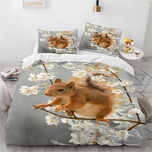 phonxia Bettwäsche 155x220 EichhöRnchen Bettbezug 155x220 Set mit Reißverschluss Bettwäsche-Set für Teenager 2 Kissenbezug 80x80 cm Mikrofaser Atmungsaktiv phonxia Bettwäsche 155x220 EichhöRnchen Bettbezug 155x220 Set mit Reißverschluss Bettwäsche-Set für Teenager 2 Kissenbezug 80x80 cm Mikrofaser Atmungsaktiv von phonxia