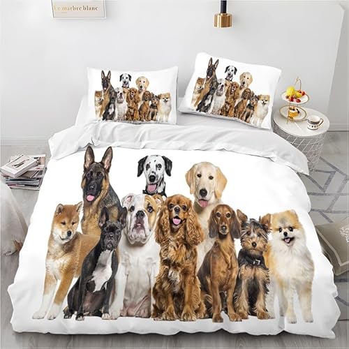 phonxia Bettwäsche 220x240 Beaucoup d'animaux de Chien Bettbezug mit Reißverschluss Bettwäsche-Sets 3 Teilig Weiche Mikrofaser + 2 Kissenbezug 80x80 cm phonxia Bettwäsche 220x240 Beaucoup d'animaux de Chien Bettbezug mit Reißverschluss Bettwäsche-Sets 3 Teilig Weiche Mikrofaser + 2 Kissenbezug 80x80 cm von phonxia