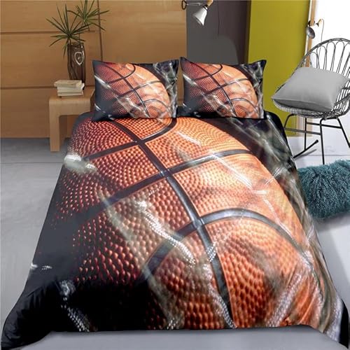 phonxia Bettwäsche 90x200 Basketball-Orange Bettbezug 90x200 mit Reißverschluss Bettwäsche Set 2 Kissenbezug 80x80 cm Deluxe Atmungsaktiv Reversibel Mikrofaser phonxia Bettwäsche 90x200 Basketball-Orange Bettbezug 90x200 mit Reißverschluss Bettwäsche Set 2 Kissenbezug 80x80 cm Deluxe Atmungsaktiv Reversibel Mikrofaser von phonxia