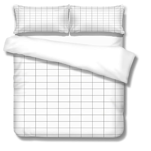 phonxia Bettwäsche 90x200 Weiß Kariert Bettbezug 90x200 mit Reißverschluss Bettwäsche Set 2 Kissenbezug 80x80 cm Deluxe Atmungsaktiv Reversibel Mikrofaser phonxia Bettwäsche 90x200 Weiß Kariert Bettbezug 90x200 mit Reißverschluss Bettwäsche Set 2 Kissenbezug 80x80 cm Deluxe Atmungsaktiv Reversibel Mikrofaser von phonxia
