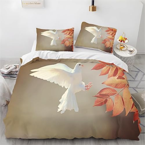 phonxia Bettwäsche 90x200 WeißE Taube Bettbezug 90x200 mit Reißverschluss Bettwäsche Set 2 Kissenbezug 80x80 cm Deluxe Atmungsaktiv Reversibel Mikrofaser phonxia Bettwäsche 90x200 WeißE Taube Bettbezug 90x200 mit Reißverschluss Bettwäsche Set 2 Kissenbezug 80x80 cm Deluxe Atmungsaktiv Reversibel Mikrofaser von phonxia