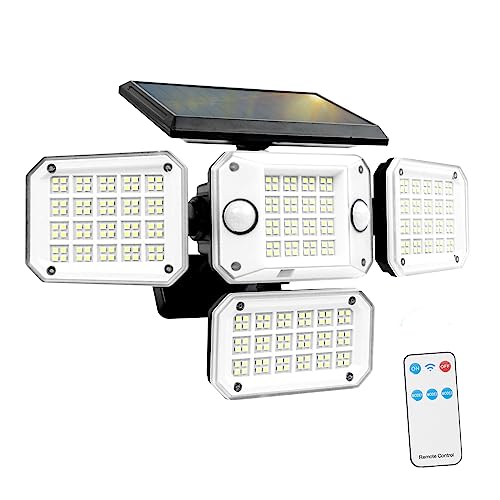 phosir Solarlampen für Außen mit Bewegungsmelder, 296 LED Solar Strahler Außen IP65 Wasserdichte Solar Bewegungsmelder Aussen Ideal für Garten Garage, 3 Modelle von phosir