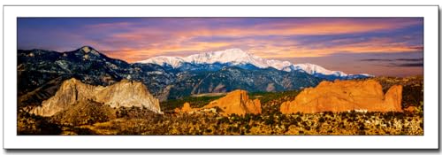 Fotodruck "Pike's Peak and Garden of the Gods", 30,5 x 91,4 cm, Colorado Mountain Landschaft von photosbyjon