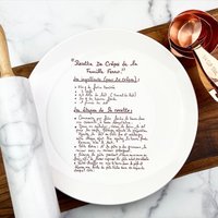 Handschriftanzeige, Gedenkgeschenk, Der Teller, Familienerbstück, Sentimentales Weihnachtsgeschenk, Erntedankfest-Mittelstück, Rezeptanzeige von phpottery