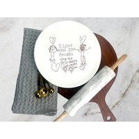 Individuelles Vatertagsgeschenk Handbemalte Kinderzeichnung Auf Personalisierter Keramikplatte von phpottery