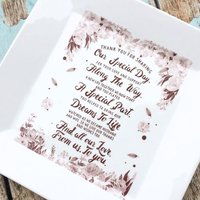 Perfektes Dankeschön Für Deine Eltern Und Hochzeitsfeier, Hochzeit Geschenk, Eltern, Danke Brautjungfer, Teller Mit Brauch von phpottery