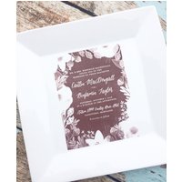 Personalisierter Teller Mit Ihrer Hochzeitseinladung, Perfekt Für Ein Herzstück Oder Eine Wandbehang, Um Ihr Jubiläum Zu Feiern von phpottery