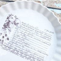 Recipe Plate, Hand Geschrieben, Handschrift, Handgeschriebenes Rezept, Handgeschriebene Schrift Auf Keramik, Personalisierte Platte von phpottery