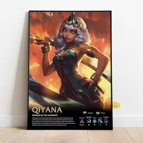 Öl auf Leinwand, Poster, Motiv: Heroes League, Pantheon Ramus, Rakan Quinn, Qiyana, Pyke, 60 x 90 cm, ohne Rahmen Öl auf Leinwand, Poster, Motiv: Heroes League, Pantheon Ramus, Rakan Quinn, Qiyana, Pyke, 60 x 90 cm, ohne Rahmen von phtnmaihw