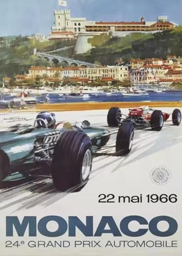 phtnmaihw Poster auf Leinwand, Motiv: Oldtimer-Rennen, Monaco, 1966, 60 x 90 cm, ungerahmt phtnmaihw Poster auf Leinwand, Motiv: Oldtimer-Rennen, Monaco, 1966, 60 x 90 cm, ungerahmt von phtnmaihw