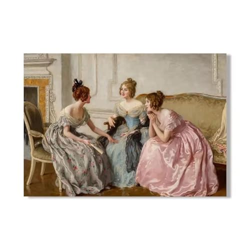 phtnmaihw Wandkunst, Gemälde, Druckbild, Ölgemälde, viktorianische Frauen, 60 x 90 cm, ungerahmt phtnmaihw Wandkunst, Gemälde, Druckbild, Ölgemälde, viktorianische Frauen, 60 x 90 cm, ungerahmt von phtnmaihw