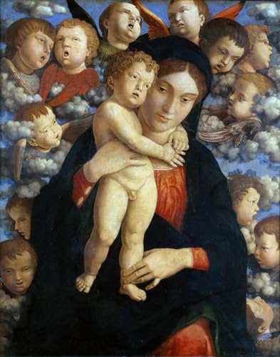 phtnmaihw Wandkunst, Poster, Andrea Mantegna, Jungfrau mit Kind und Cherubim, 50 x 70 cm, ungerahmt phtnmaihw Wandkunst, Poster, Andrea Mantegna, Jungfrau mit Kind und Cherubim, 50 x 70 cm, ungerahmt von phtnmaihw