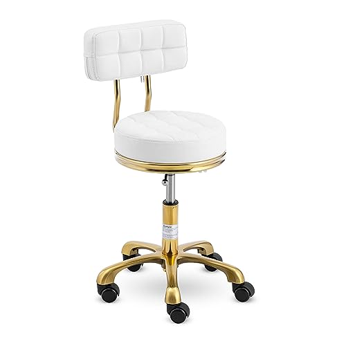 Physa Physa GELA White Rollhocker mit Rückenlehne 150 kg weiß 51-66 cm höhenverstellbar Drehhocker mit Rollen Physa Physa GELA White Rollhocker mit Rückenlehne 150 kg weiß 51-66 cm höhenverstellbar Drehhocker mit Rollen von physa wellness & lifestyle