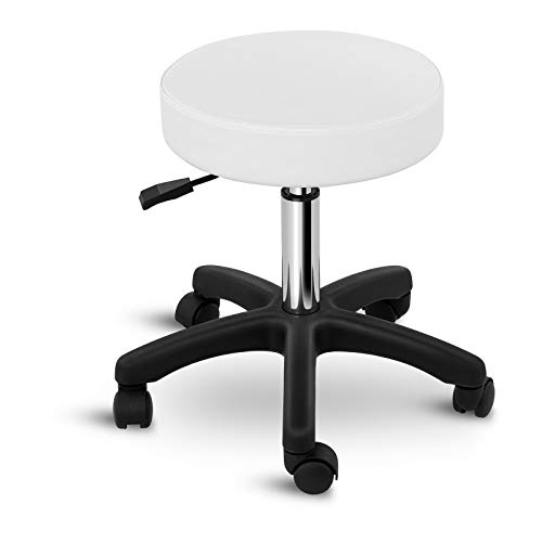 Physa Rollhocker Arbeitshocker mit Rollen Drehhocker Aversa White (weiß, höhenverstellbar, max. 150 kg) von physa wellness & lifestyle