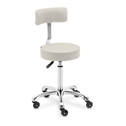 Physa Wells BEIGE Rollhocker mit Rückenlehne Pink 53-71 cm Rollhocker Rollhocker höhenverstellbar Friseurhocker von physa wellness & lifestyle