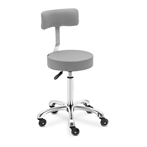 Physa Wells Dark Gray Rollhocker mit Rückenlehne Dunkelgrau 53-71 cm Rollhocker Rollhocker höhenverstellbar Friseurhocker von physa wellness & lifestyle