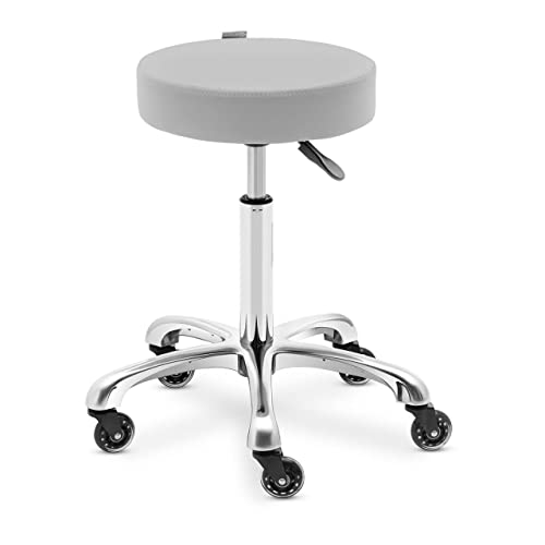 Physa Worcester Light Gray Rollhocker Hellgrau 54-72 cm Rollhocker höhenverstellbar Friseurhocker Kosmetikhocker von physa wellness & lifestyle