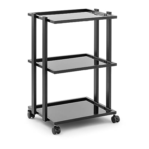 physa PHYSA CT-15 Kosmetikwagen 3 Glasablagen max. 60 kg Stahl/Glas/Kunststoff schwarz Maße Ablage: 510 x 410 mm Arbeitswagen Kosmetik-Beistellwagen von physa wellness & lifestyle