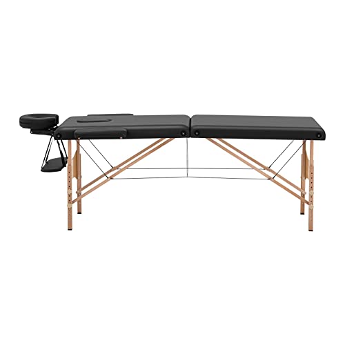 Physa Toulouse Black Massageliege klappbar schwarz Traglast 227 kg Höhe 63-86 cm neigbar Massagebank Massagetisch von physa wellness & lifestyle