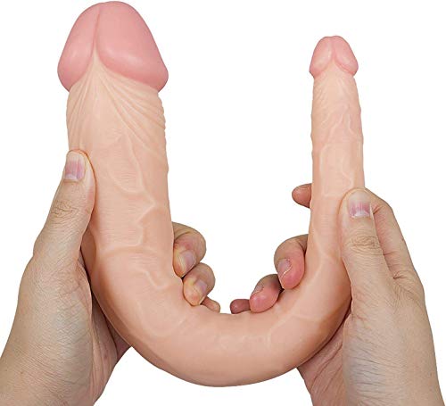 pianaiBB Realistisch Doppeldildo Sexspielzeug Für Frauen, Realistisch Und Flexibel Mit Venen Und Eichelspitze, Realistic Analdildo Double Dong Frauen Lesbisch Homosexuelle Sex Spie von pianaiBB