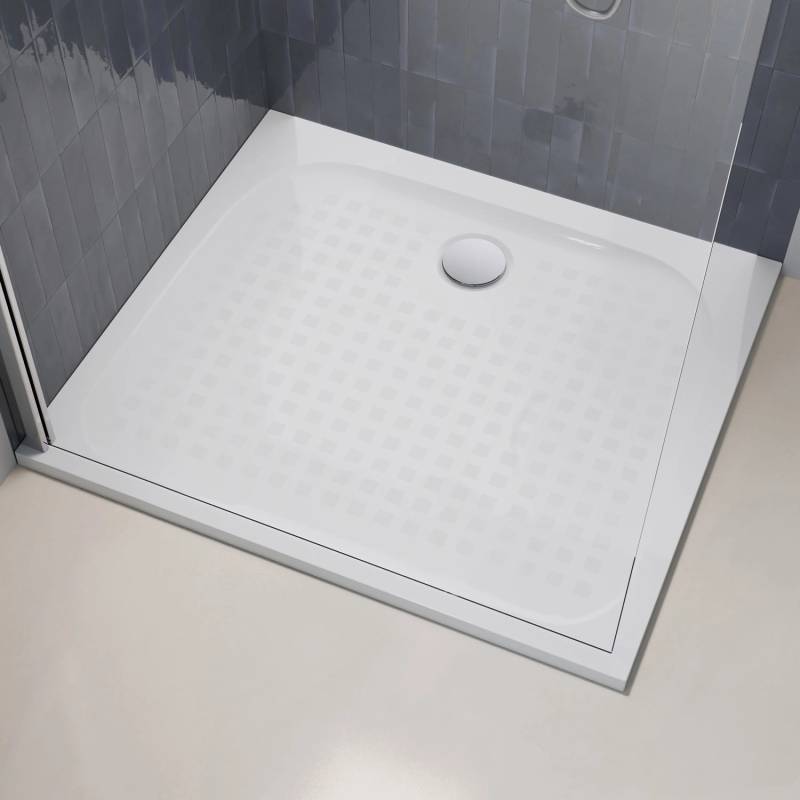 pianura Duschwanne Emilia mineral 90 x 90 x 3 cm mit Antirutsch von pianura