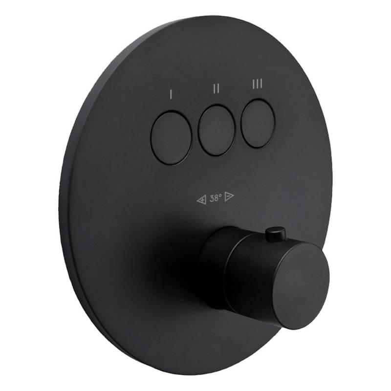 pianura Thermostat Unterputz für 3 Verbraucher Stella Smart Push in Schwarz Matt von pianura