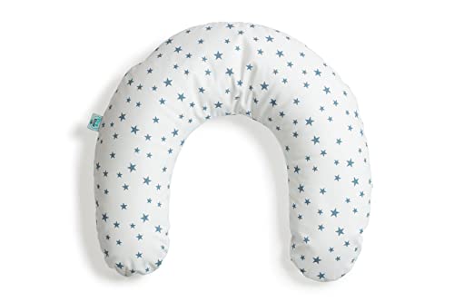 pic Bear Nackenkissen Sternenhimmel | Baby Nackenhörnchen 100x21 cm | ergonomische & anschmiegsame EPS-Mikroperlen-Füllung | TÜV Zertifiziert | Baby Kind Kuschelkissen (Sterne Weiss cotadel) von pic Bear