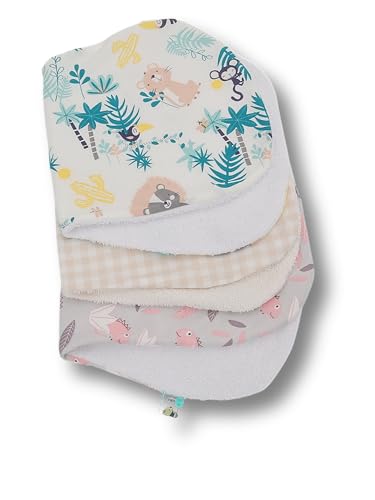 pic Bear Spucktuch Honey | großes Spucktuch 41 x 20 cm | besonders saugstarkes Frottee | Baumwolltuch weich & antiallergisch (1, 3er Set Tiere+Karos) von pic Bear