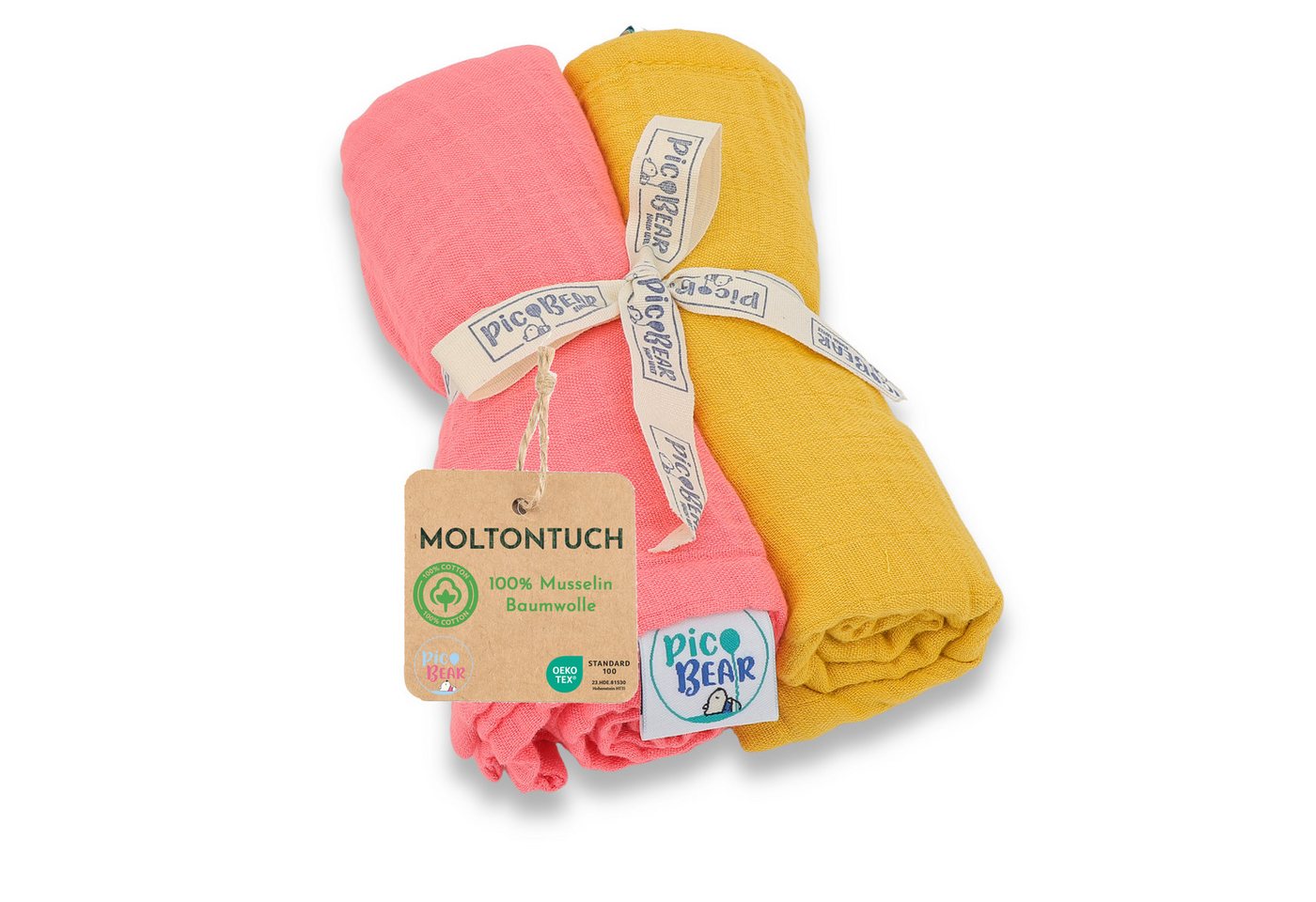 pic Bear Spucktuch pic Bear Musselin Moltontücher 2er Pack, sehr weicher Musselin Baumwolle Stoff von pic Bear
