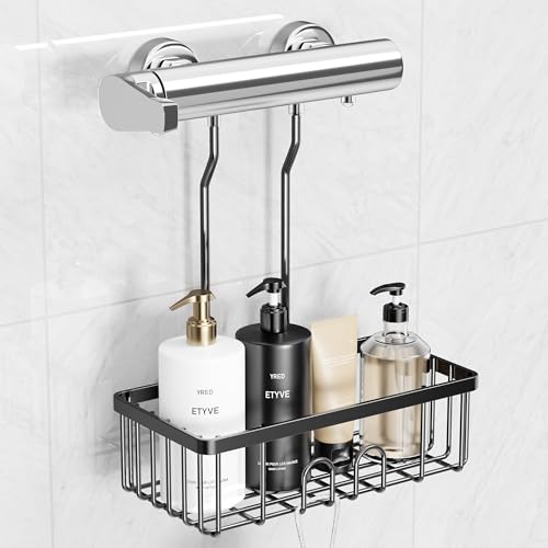 Pickpiff Duschablage Zum Hängen Schwarz Duschregal Duschkorb Shampoo Halterung Für Dusche Shower Shelf Duschkorb Hang aus Edelstahl Duschhalterung Ohne Bohren Organizer Badezimmer Schwarz 30x13x37,5cm von pickpiff
