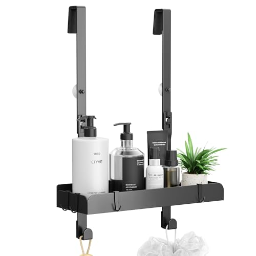 pickpiff Duschregal Ohne Bohren Duschablage Zum Hängen Shampoo Halterung Badezimmer Organizer Dusche Duschkorb Halterung Shower Shelf Mit 4 Haken 31,2 x 10,5 cm von pickpiff